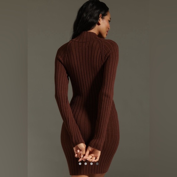 NWT! Anthropologie Pilcro Quarter-Zip Sweater Dress - Multiple 🐚 - Picture 4 of 5